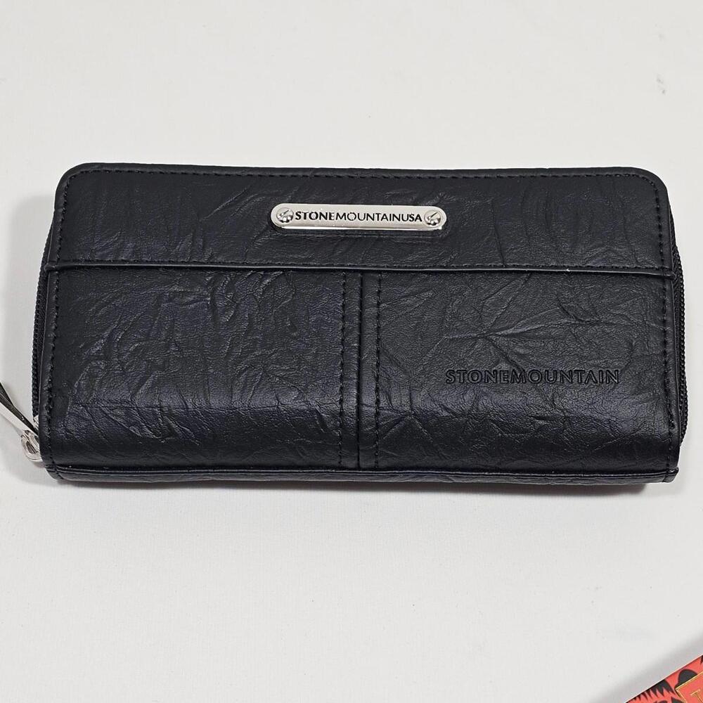 Stone Mountain Nancy Women's Wallet Black Double Zip Around - Picture 2 of 8
